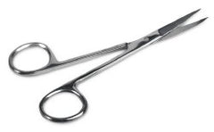 Iris Scissors Medline® 4-1/2 Inch Length Floor / Office Grade Stainless Steel Sterile Finger Ring Handle Straight Sharp Tip / Sharp Tip CASE OF 50 MK-1106255