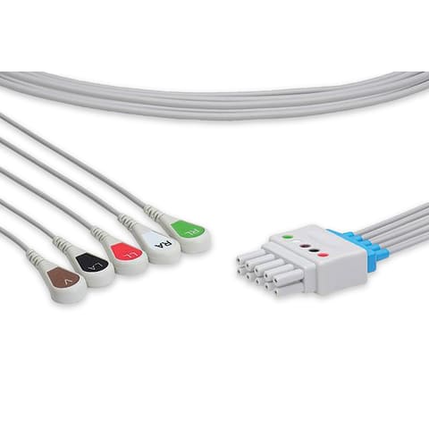 marketlab Essential Reusable ECG Leadwires Spacelabs, 5 Lead Snap  1 / each