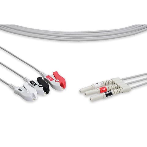 marketlab Essential Reusable ECG Leadwires DIN, 3 Lead Pinch  1 / each