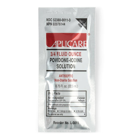 Skin Prep Solution Aplicare® 3/4 oz. Individual Packet 10% Strength Povidone-Iodine NonSterile (100/CS) MK-1113525