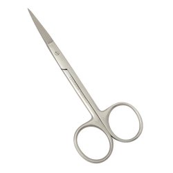 Iris Scissors Centurion® Lil' Tips® 4-1/2 Inch Length Floor / Office Grade Stainless Steel Sterile Finger Ring Handle Straight Sharp Tip / Sharp Tip CASE OF 20 MK-1117515