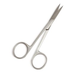 Iris Scissors Centurion® Lil' Tips® 4-1/2 Inch Length Floor / Office Grade Stainless Steel Sterile Finger Ring Handle Straight Sharp Tip / Sharp Tip CASE OF 20 MK-1117515