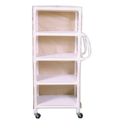 market leb  Narrow 4-Shelf Linen Cart with Mesh or Vinyl Cover each ML12118