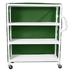 MARKET LEB Wide 3-Shelf Linen Cart with Mesh or Vinyl Cover ECAH ML11172