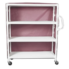 MARKET LEB Wide 3-Shelf Linen Cart with Mesh or Vinyl Cover ECAH ML11172