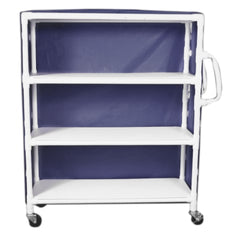 MARKET LEB Wide 3-Shelf Linen Cart with Mesh or Vinyl Cover ECAH ML11172