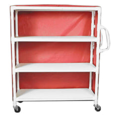 MARKET LEB Wide 3-Shelf Linen Cart with Mesh or Vinyl Cover ECAH ML11172