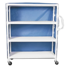 MARKET LEB Wide 3-Shelf Linen Cart with Mesh or Vinyl Cover ECAH ML11172