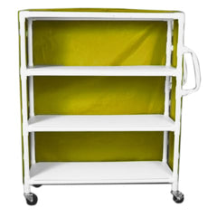MARKET LEB Wide 3-Shelf Linen Cart with Mesh or Vinyl Cover ECAH ML11172