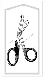 Utility Scissors Econo Sterile™ 7 Inch Length Floor / Office Grade Pakistani Stainless Steel / Plastic Sterile Black Finger Ring Handle Angled Blunt Tip / Blunt Tip CASE OF 25 MK-1123227