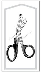 Utility Scissors Econo Sterile™ 7 Inch Length Floor / Office Grade Pakistani Stainless Steel / Plastic Sterile Black Finger Ring Handle Angled Blunt Tip / Blunt Tip CASE OF 25 MK-1123227