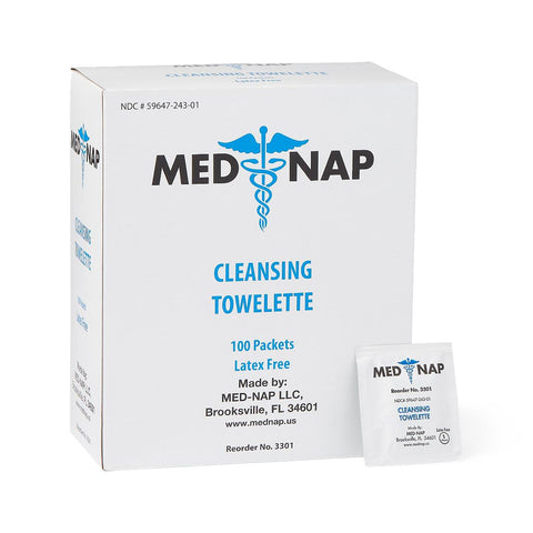 Antiseptic Skin Towelette Med Nap Individual Packet Alcohol Scent 100 Count  WET BZK (100/BX 10BX/CS) MK-1127546