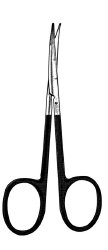Blepharoplasty Scissors Sklar® Kaye 4-1/2 Inch Length OR / Surgical Grade German Stainless Steel NonSterile Finger Ring Handle Curved Blunt Tip / Blunt Tip EACH MK-1128606