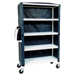 MARKET LEB Extra-Wide 4-Shelf Linen Cart with Mesh or Vinyl Cover EACH ML12252