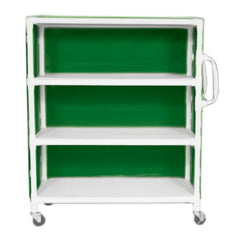 MARKET LEB Extra-Wide 3-Shelf Linen Cart with Mesh or Vinyl Cover EACH ML11654