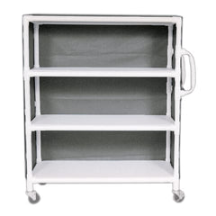 MARKET LEB Extra-Wide 3-Shelf Linen Cart with Mesh or Vinyl Cover EACH ML11654