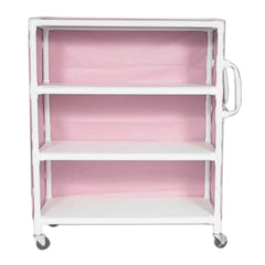 MARKET LEB Extra-Wide 3-Shelf Linen Cart with Mesh or Vinyl Cover EACH ML11654