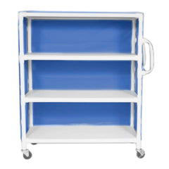 MARKET LEB Extra-Wide 3-Shelf Linen Cart with Mesh or Vinyl Cover EACH ML11654