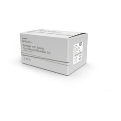 Safety Tuberculin Syringe with Needle McKesson Prevent® 1 mL 1/2 Inch 27 Gauge Hinged Safety Needle Regular Wall , TB SFTY PREVENT GRY 1CC 27GX1/2" (100BX 4BX/CS) MK-1159371