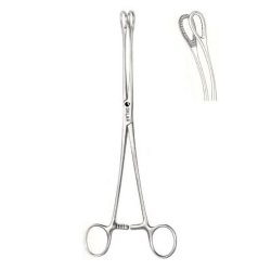 Sponge Forceps Sklar® Foerster 12 Inch Length OR / Surgical Grade German Stainless Steel NonSterile Locking Finger Ring Handle Curved Fenestrated Serrated Oval Tips EACH MK-1163522