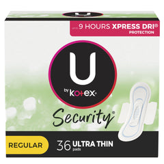 Feminine Pad U by Kotex Security Ultra Thin with Wings Regular Absorbency W/WINGS (36/PK 6PK/CS) MK-1184197