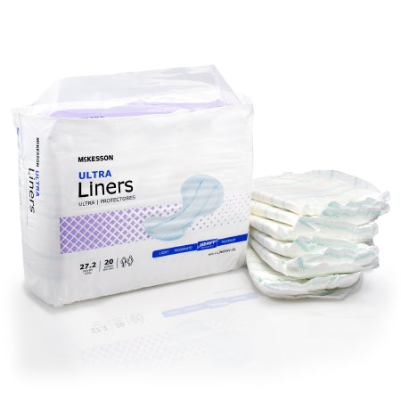 Incontinence Liner McKesson Ultra 27-1/5 Inch Length Heavy Absorbency Polymer Core One Size Fits Most Adult Unisex Disposable - M-1187898-3271 - Case of 80