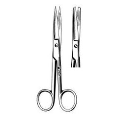 Operating Scissors Sklar® 5-1/2 Inch Length OR / Surgical Grade German Stainless Steel NonSterile Left Handed Finger Ring Handle Straight Sharp Tip / Blunt Tip EACH MK-1190241