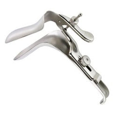 Vaginal Speculum Euro-Med® Weisman-Graves NonSterile Surgical Grade Stainless Steel Medium Double Blade Duckbill Left Side Open Reusable Without Light Source Capability Each MK-1191836