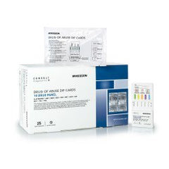 Drugs of Abuse Test Kit McKesson Consult™ AMP, BAR, BZO, COC, mAMP/MET, MTD, OPI, PCP, TCA, THC 25 Tests CLIA Waived BOX OF 25 MK-1192824