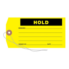 Equipment Tag UAL™ With Caution Black / Yellow 3-1/8 X 6-1/4 Inch Card Stock 50 per Pack HANG HOLD YLW 3 1/8"X6 1/4" (50/PK) MK-1194617