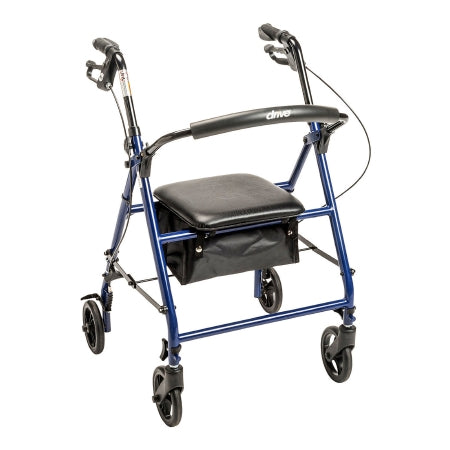 Drive Medical 4 Wheel Rollator drive™ Blue Adjustable Height / Folding Steel Frame - M-1196512-2565 |  Each