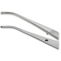 Iris Forceps Centurion® 4 Inch Length Floor / Office Grade Stainless Steel Sterile NonLocking Thumb Handle Half Curved 1 X 2 Teeth CASE OF 20 MK-1198474