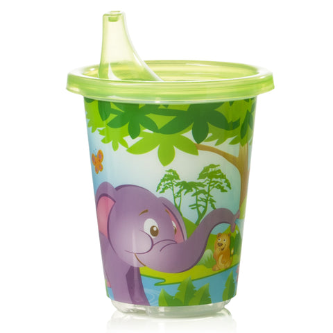 10 oz. Plastic Sippy Cup Zoo Friends Print Reusable TWIST TRIPLE FLO 10OZ Evenflo TripleFlo  (12/CS) MK-1201881