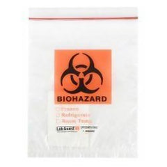Specimen Transport Bag Lab Guard® 8 X 10 Inch Zip Closure Biohazard Symbol / Storage Instructions NonSterile CASE OF 1000 MK-1203998