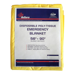 Emergency Blanket MedSource 56 X 90 Inch Poly / Tissue  POLY-TISSUEYLW  POLY-TISSUEYLW  (24/CS) MK-1205659