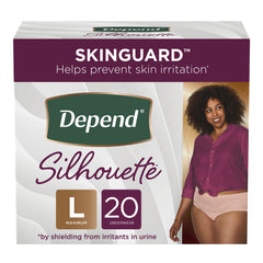 Absorbent Underwear Depend® Silhouette® Waistband Style Adult Large Female Disposable Heavy Absorbency INCONT DEPEND FML PNK LG (20/PK 2PK/CS) MK-1205939