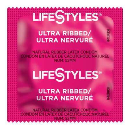 Sxwell USA Condom Lifestyles® Ultra Ribbed Lubricated One Size Fits Most 1,008 per Case M-1206386-4564 | Case of 1000