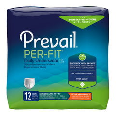 Absorbent Underwear Prevail® Per-Fit® Extra Pull On with Tear Away Seams Adult 2X-Large Unisex Disposable Heavy Absorbency UNDERWEAR, PROTECTIVE PREVA IL ADLT XXLG (12/PK 4PK/CS) MK-1208988