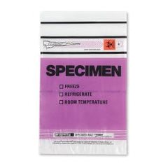 Specimen Transport Bag with Document Pouch LabGuard® 6 X 9 Inch Zip Closure Biohazard Symbol / Storage Instructions NonSterile PACK OF 100 MK-1211876