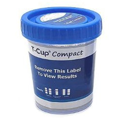 Drugs of Abuse Test Kit T-Cup® Compact AMP, BUP, BZO, COC, mAMP/MET, MTD, OPI300 (MOP), OXY, THC 25 Tests CLIA Waived BOX OF 25 MK-1212149