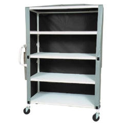MARKET LEB Extra-Deep 4-Shelf Linen Cart with Mesh or Vinyl Cover EACH ML11832