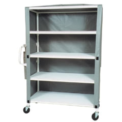 MARKET LEB Extra-Deep 4-Shelf Linen Cart with Mesh or Vinyl Cover EACH ML11832