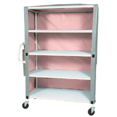 MARKET LEB Extra-Deep 4-Shelf Linen Cart with Mesh or Vinyl Cover EACH ML11832