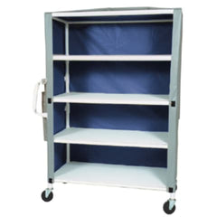 MARKET LEB Extra-Deep 4-Shelf Linen Cart with Mesh or Vinyl Cover EACH ML11832