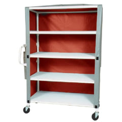 MARKET LEB Extra-Deep 4-Shelf Linen Cart with Mesh or Vinyl Cover EACH ML11832