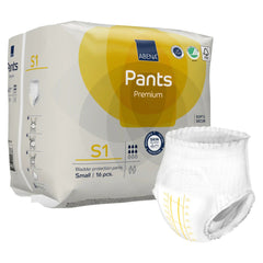 Absorbent Underwear Abena® Premium Pants S1 Pull On with Tear Away Seams Adult Small Unisex Disposable Heavy Absorbency  INCONT ABENA PROT PREM S1 SM (16/PK 6PK/CS) MK-1218226