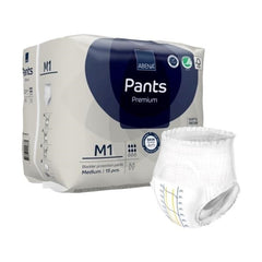 Absorbent Underwear Abena® Premium Pants M1 Pull On with Tear Away Seams Adult Medium Unisex Disposable Heavy Absorbency INCONT ABENA PROT PREM M1 MED (15/PK 6PK/CS) MK-1218229
