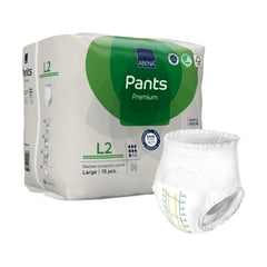 Absorbent Underwear Abena® Premium Pants L2 Pull On with Tear Away Seams Adult Large Unisex Disposable Heavy Absorbency  PROT PREM L2 LG (15/PK 6PK/CS) MK-1218234