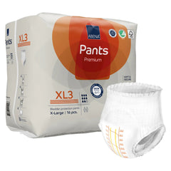 Absorbent Underwear Abena® Premium Pants XL3 Pull On with Tear Away Seams Adult X-Large Unisex Disposable Heavy Absorbency INCONT ABENA PROT PREM XL3 XLG (16/PK 6PK/CS) MK-1218238
