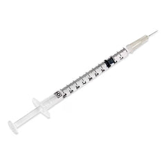 Safety Insulin Syringe with Needle BD 1 mL 3/8 Inch 27 Gauge Sliding Safety Needle Regular Wall  1ML 27GX3/8" (100/BX 8BX/CS) MK-1218781